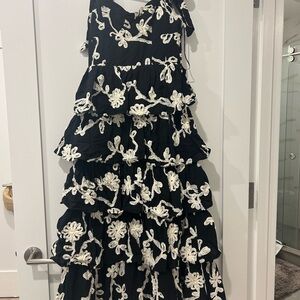 Hello Molly Black and White Floral Maxi Dress